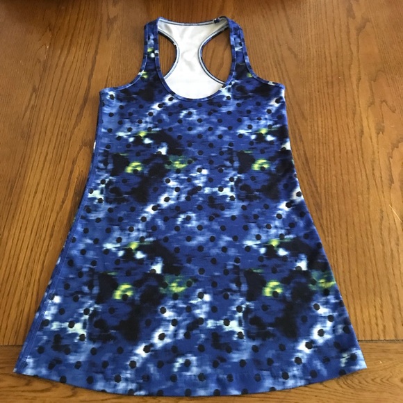 Rare Lululemon Windy Blooms Sapphire Blue Cool Racerback - Picture 8 of 9